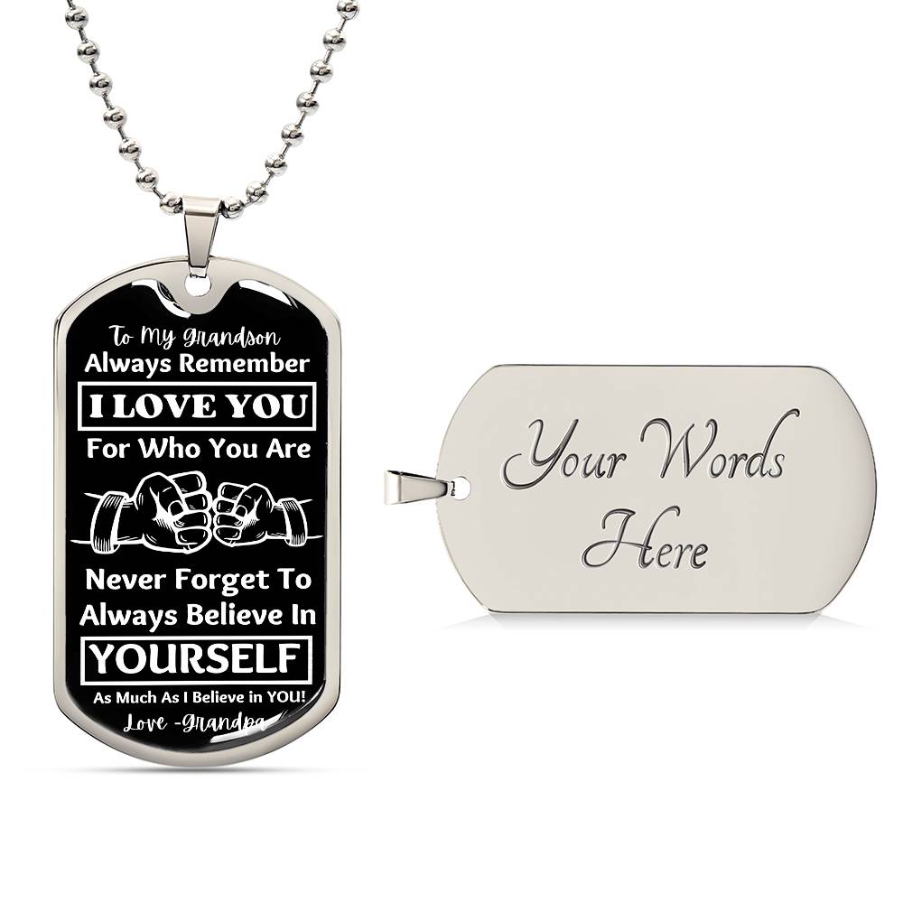 To My Grandson, From Grandpa Dog Tag