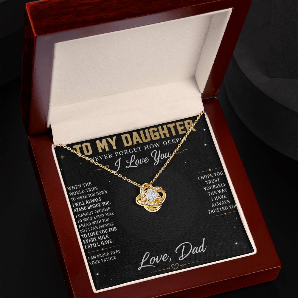 To My Daughter Love Knot Necklace with Oezzo message card – photo 6
