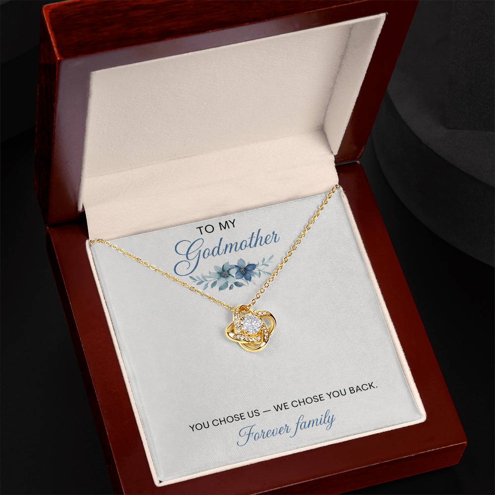 To My Godmother Love Knot Necklace with Oezzo message card – photo 6
