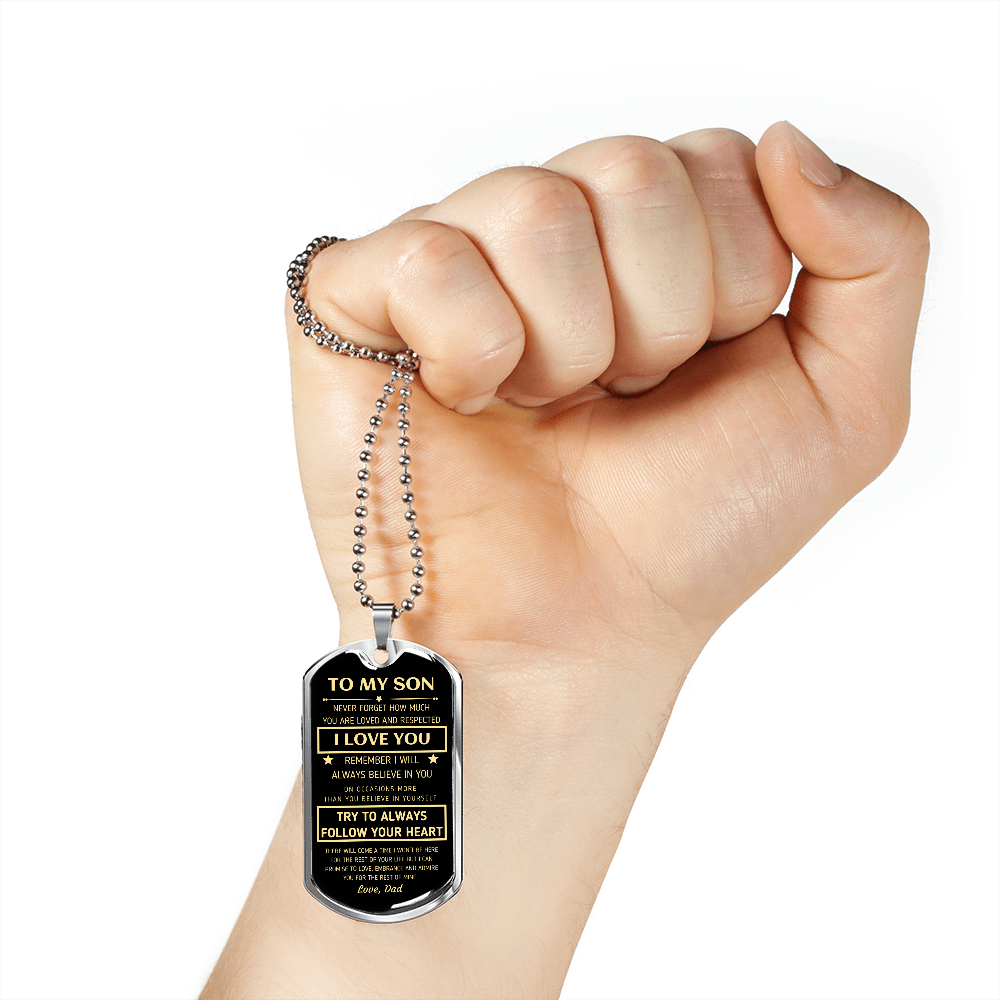 To My Son, From Dad Dog Tag