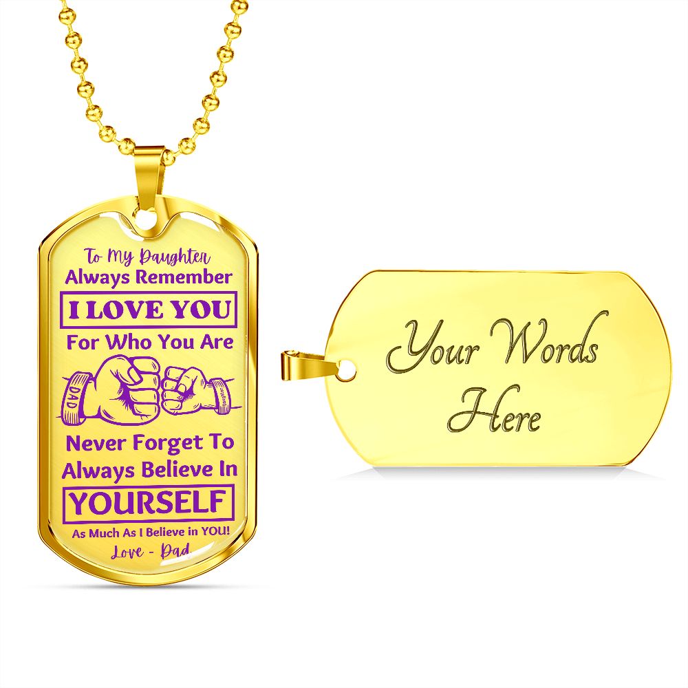 I Love You Daughter Dog Tag, From Dad