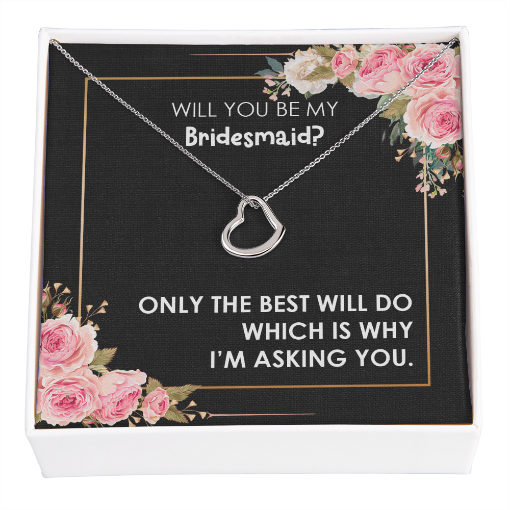 Bridesmaid Proposal Heart Necklace