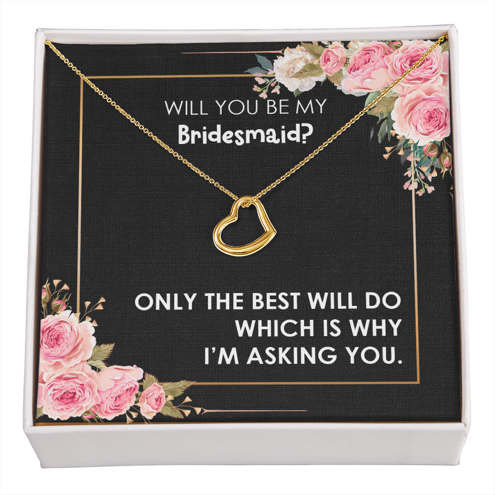 Bridesmaid Proposal Heart Necklace