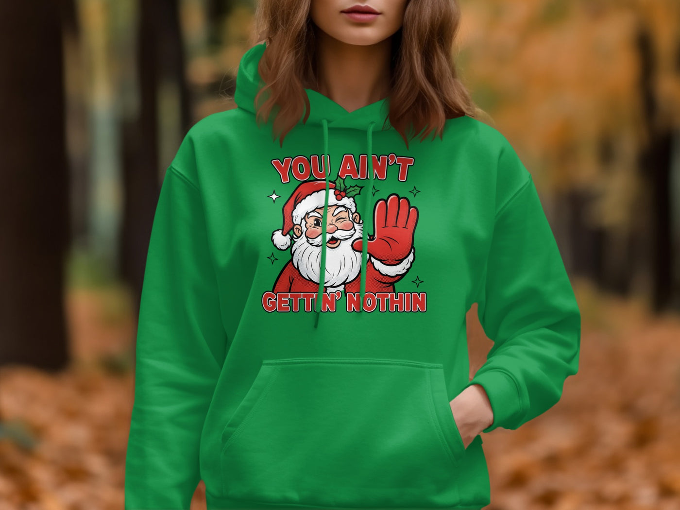 You Ain't Gettin' Nothin Santa Hoodie Product