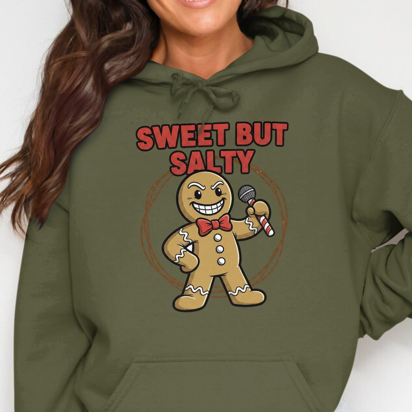 Sweet But Salty Gingerbread Design Hoodie