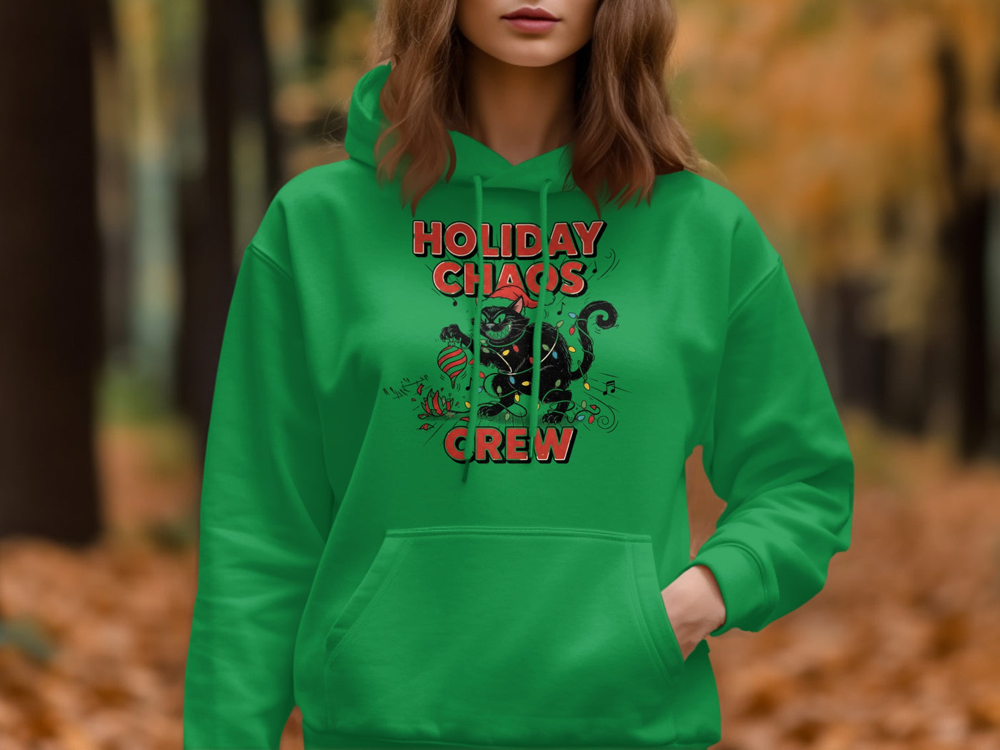 Holiday Chaos Crew Green Hoodie product
