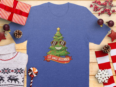 Lit Since December Christmas Tree T-Shirt