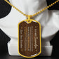 To My Grandpa Necklace from Grandson – gold dog tag necklace displayed on a bust