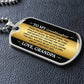 To My Granddaughter Necklace from Grandpa – close-up of the dog tag message