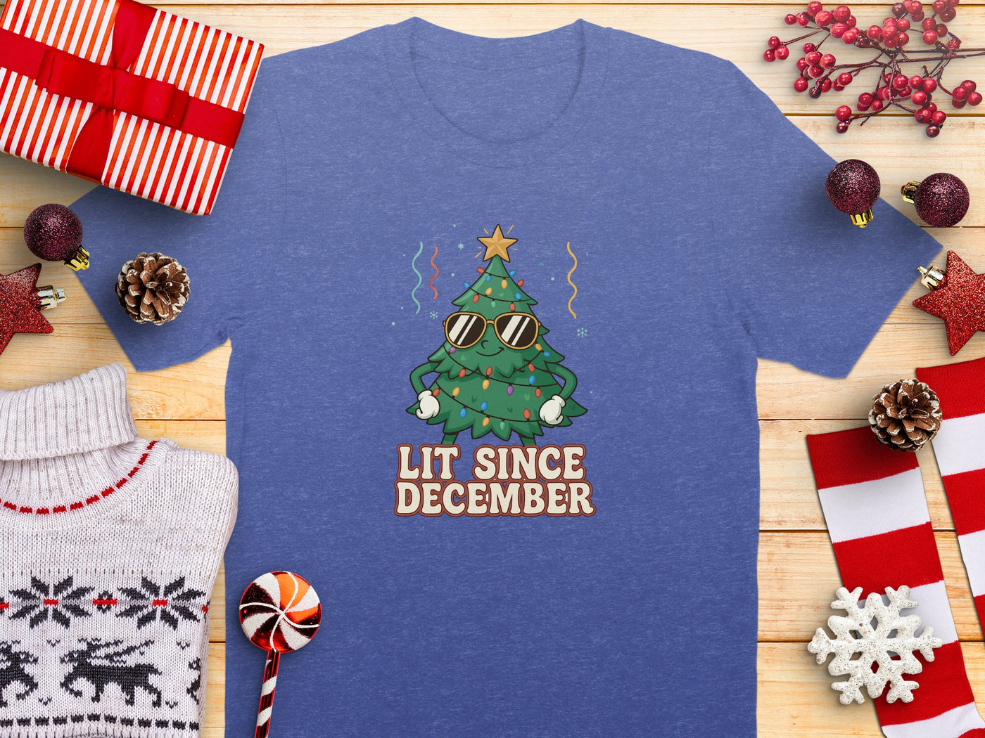 Lit Since December Christmas Tree Shirt