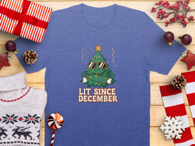 Lit Since December Christmas Tree Shirt