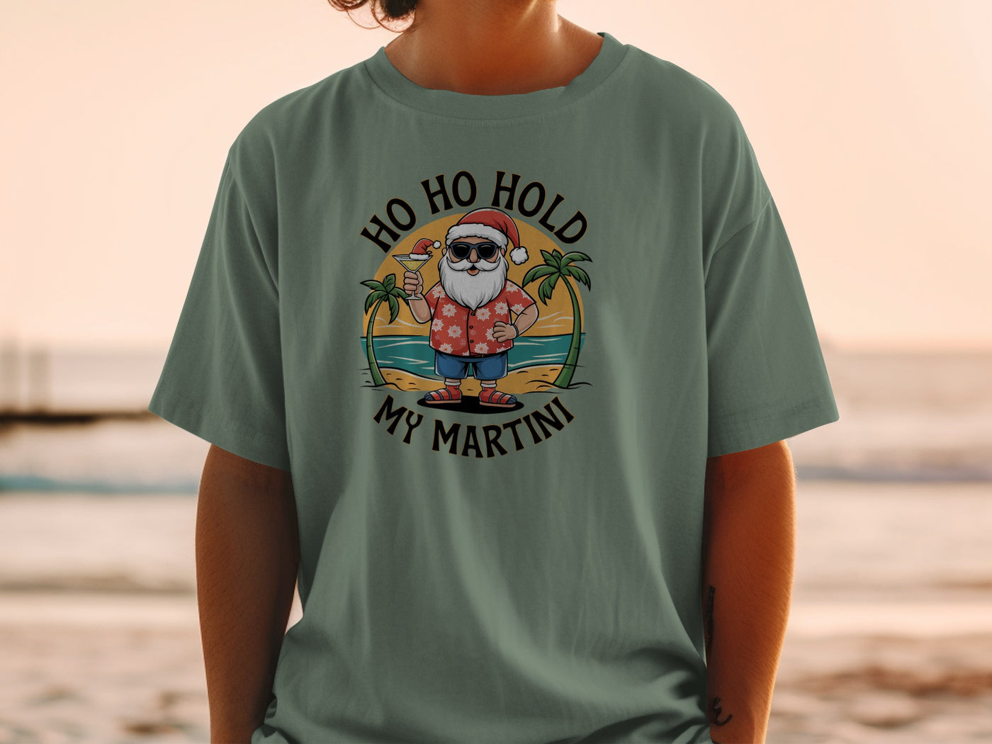Ho Ho Hold My Martini Santa Graphic T-Shirt