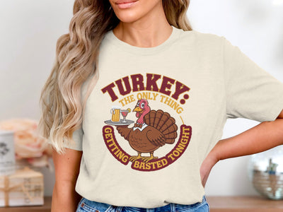 Funny Thanksgiving Turkey Getting Basted Tonight Shirt