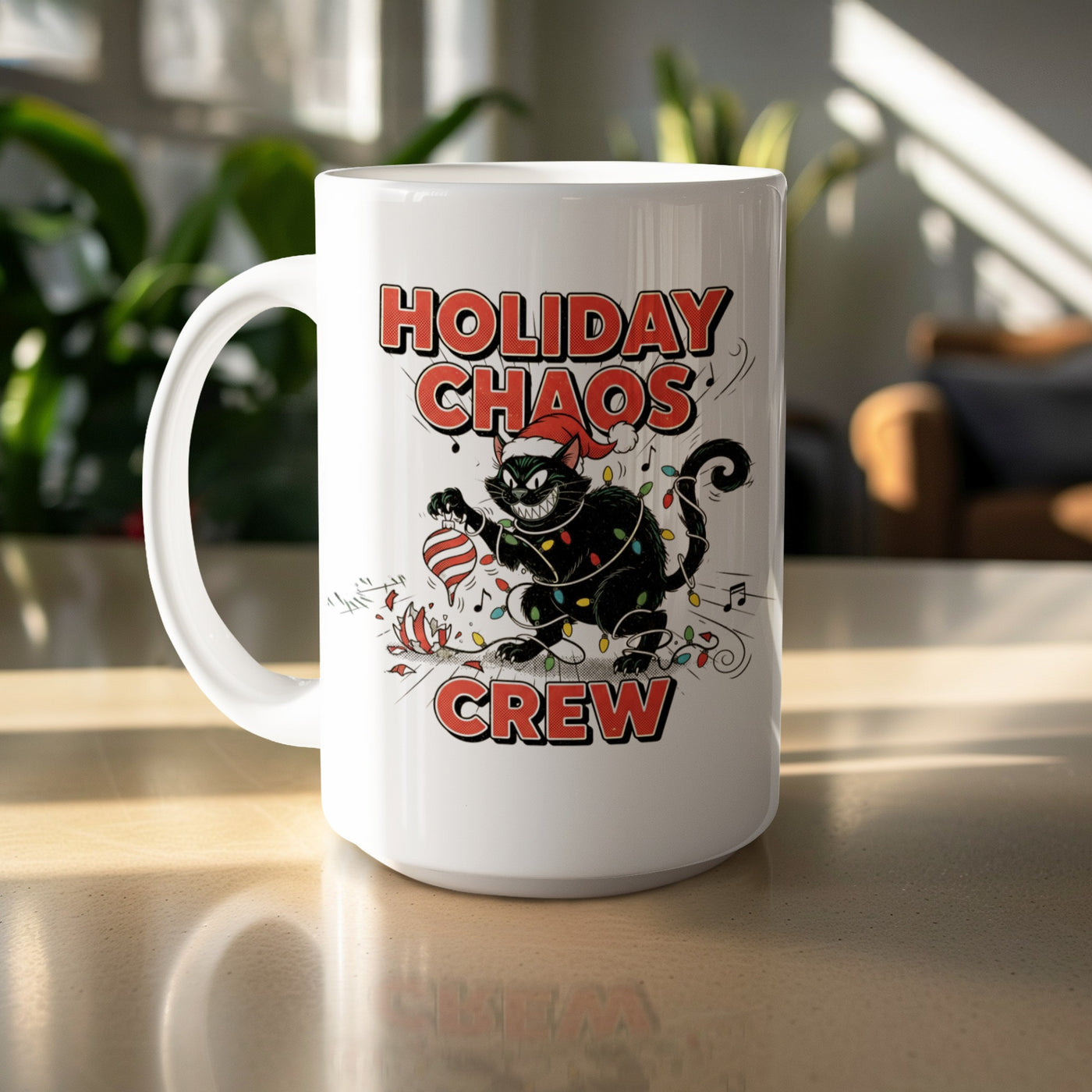 Holiday Chaos Cat Crew Festive Coffee Mug Product