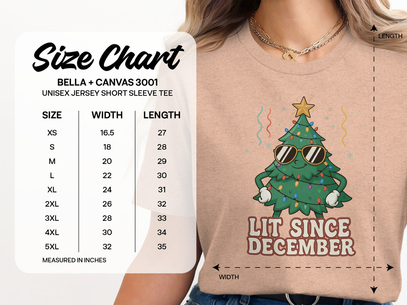 Lit Since December Holiday Shirt Long Sleeve Design
