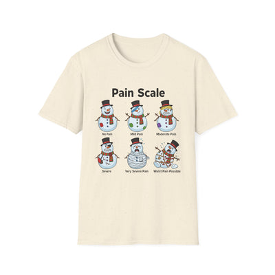 Snowman Pain Scale T-Shirt - Medical Field Christmas Tee