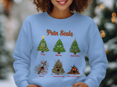 Funny Pain Scale Christmas Tree Sweatshirt