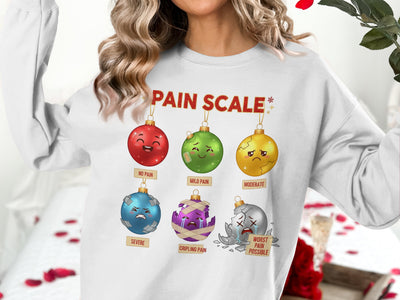 Pain Scale Festive Ornament Graphic Sweatshirt