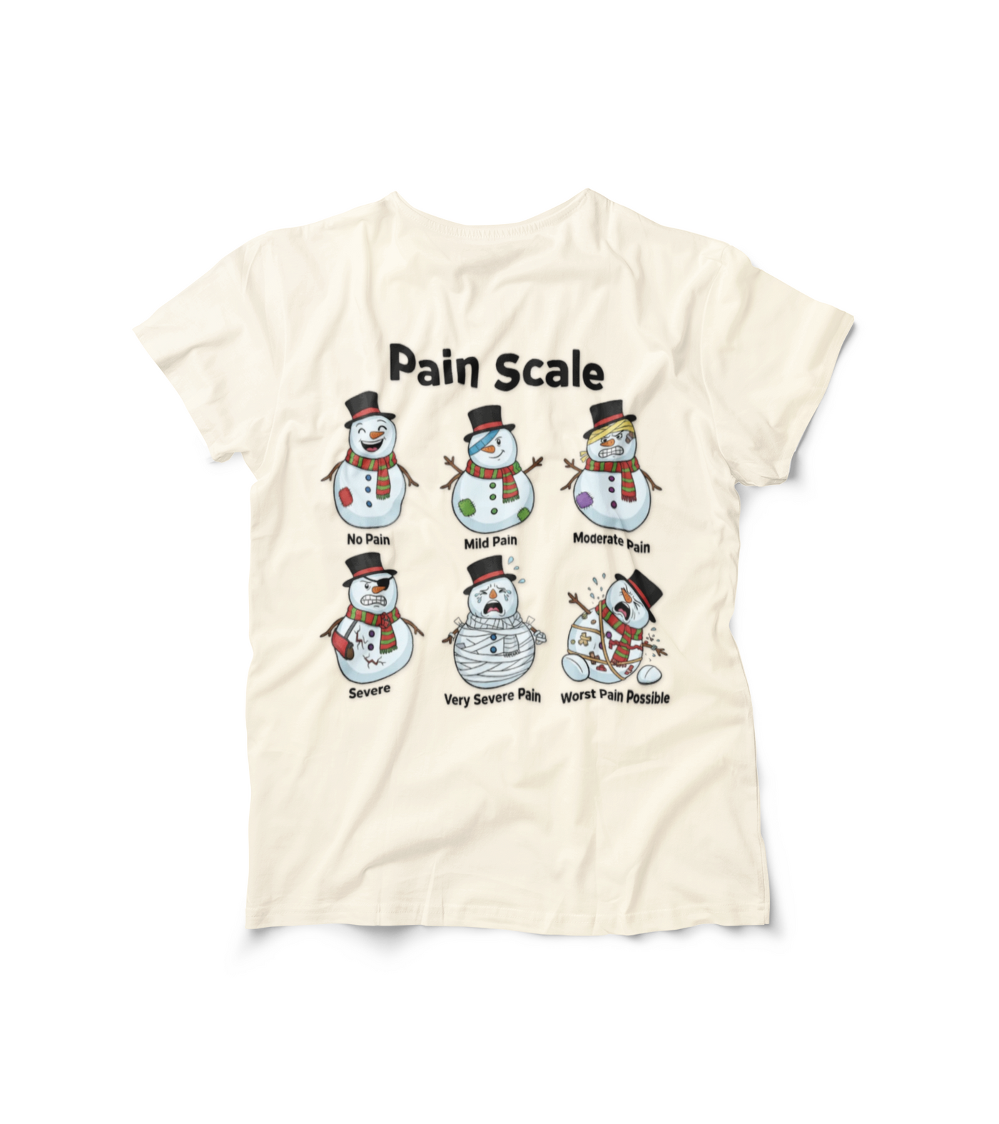 Snowman Pain Scale T-Shirt - Medical Field Christmas Tee