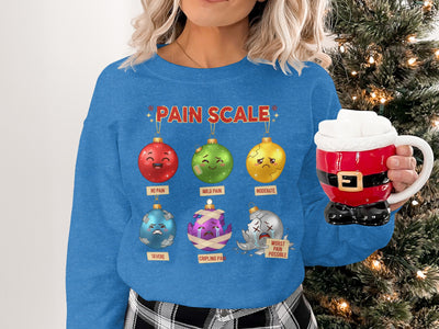 Funny Christmas Pain Scale Sweatshirt