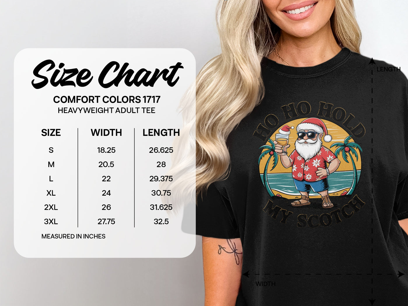 Ho Ho Hold My Scotch Santa Adult Tee Product