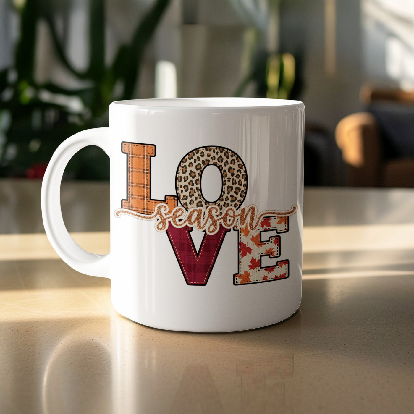 Cute Love Season Coffee Mug with Colorful Patterns
