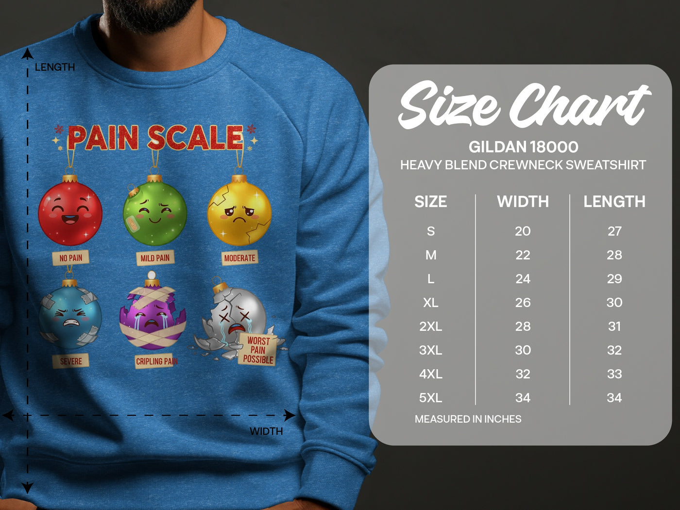 Pain Scale Heavy Blend Crewneck Sweatshirt
