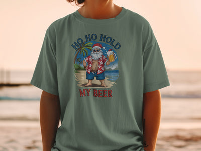 Ho Ho Hold My Beer Santa Beach Party Shirt