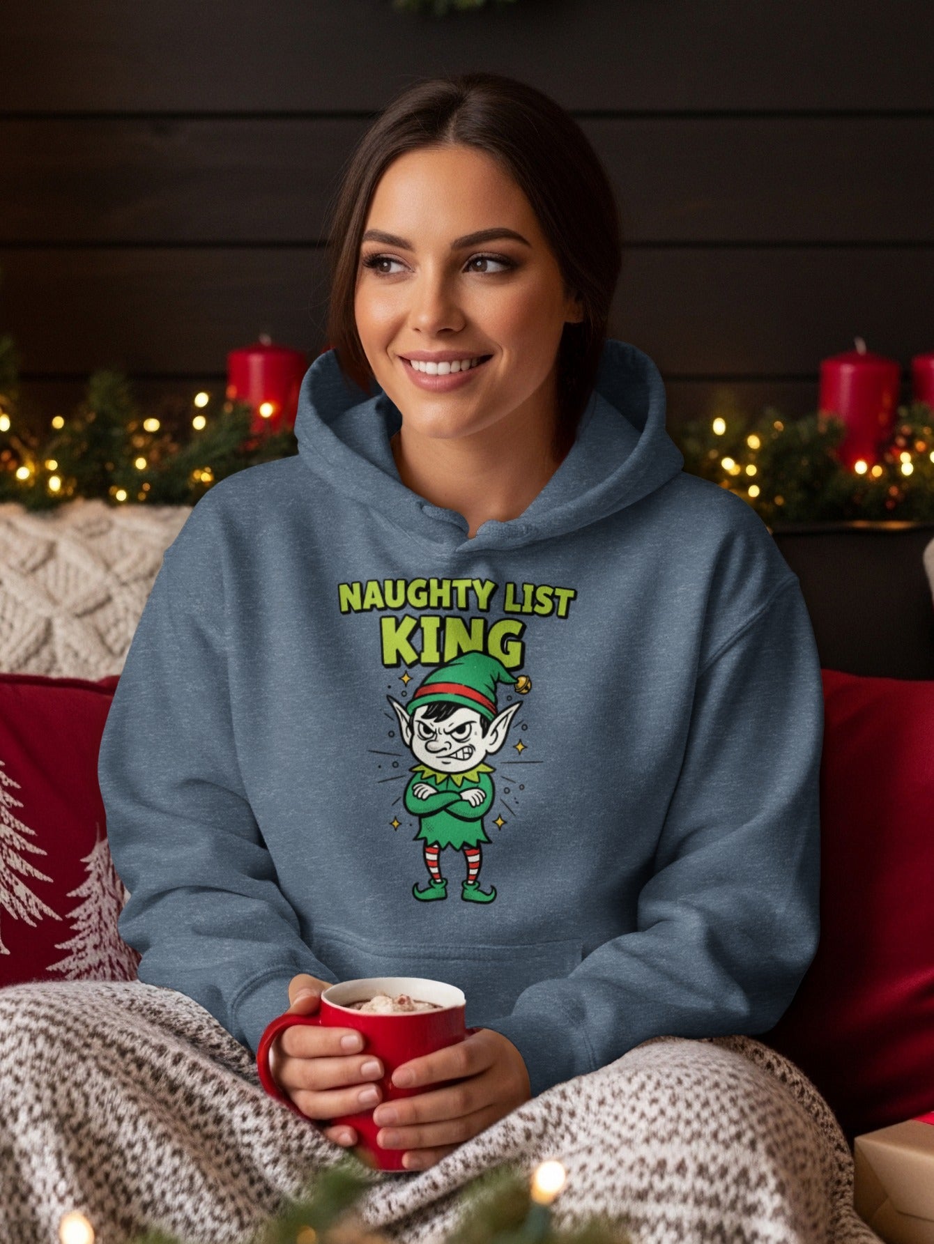 Naughty List King Cozy Hooded Sweatshirt Product