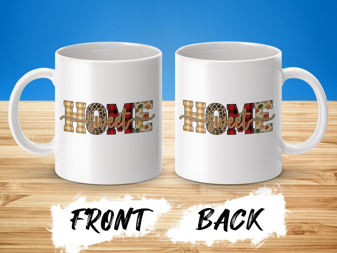 Home Sweet Home Checkered Graphic Mug