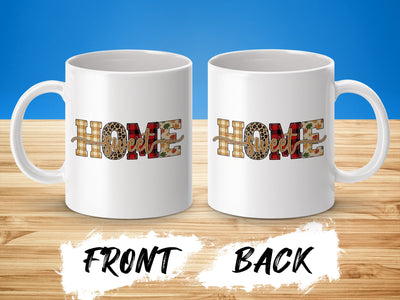 Home Sweet Home Checkered Graphic Mug