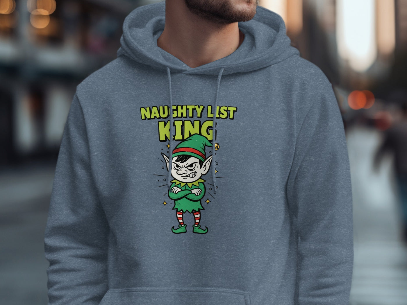 Naughty List King Graphic Hoodie for Festive Season