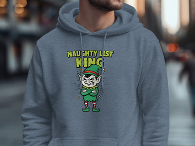 Naughty List King Graphic Hoodie for Festive Season