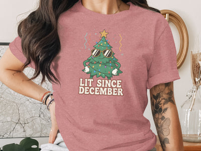 Lit Since December Christmas Tree Shirt