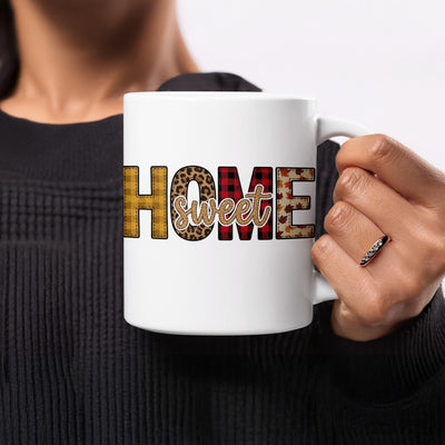 Colorful HOME Sweet Mug with Multiple Patterns