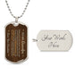 To My Grandpa Necklace from Grandson – silver dog tag with optional custom engraving on the back
