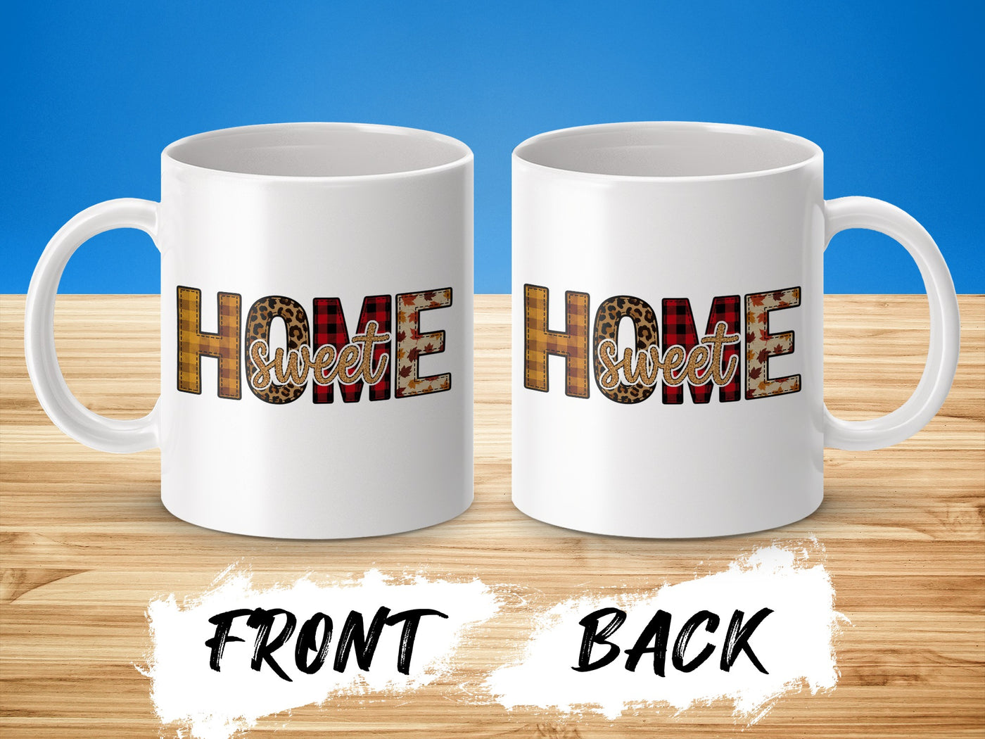 HOME Sweet HOME Mug with Bold Pattern Design