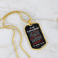 To Our Grandson Necklace from Grandma & Grandpa – 18k gold finish dog tag necklace on white marble