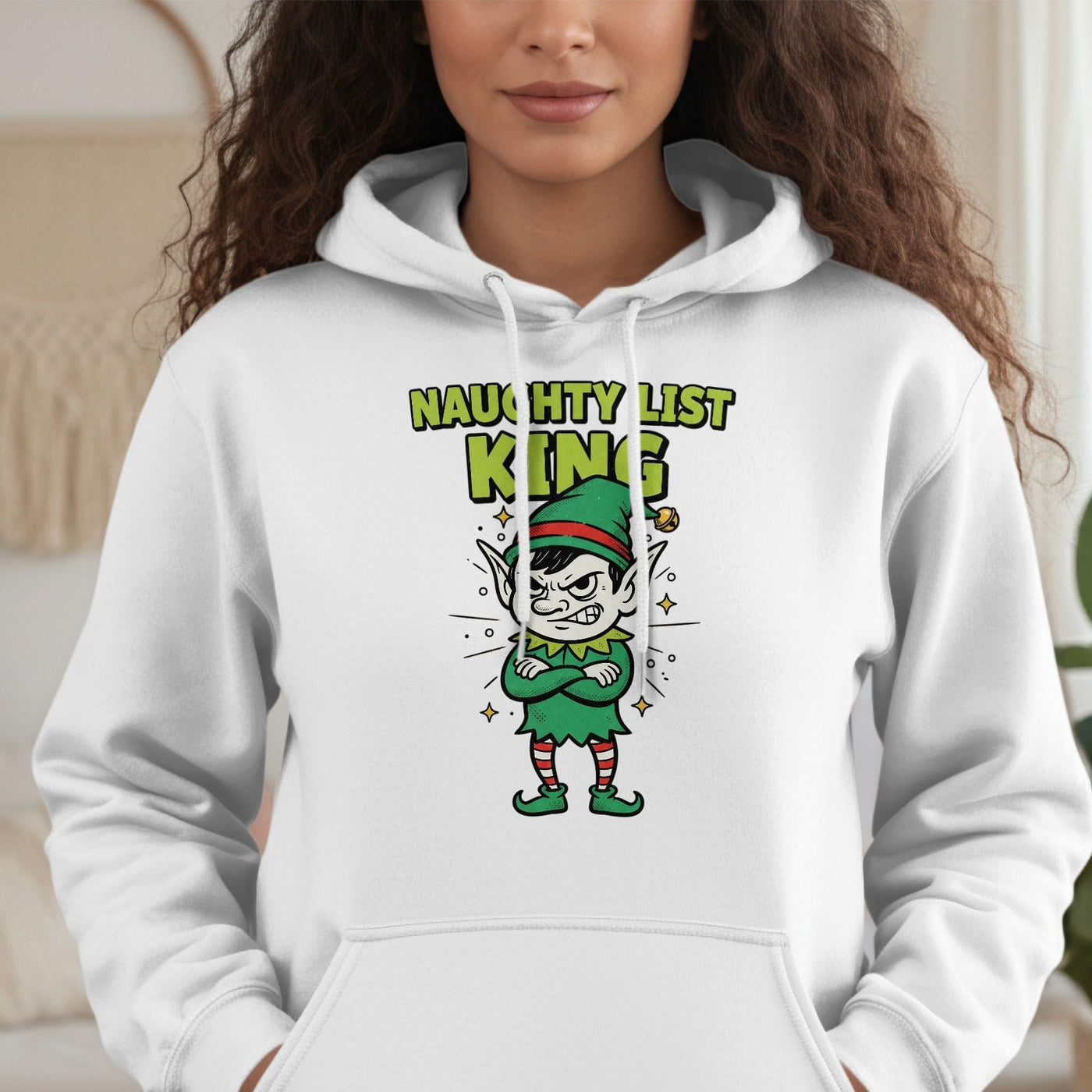 Naughty List King Elf Holiday Hoodie
