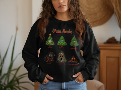 Pain Scale Christmas Trees Funny Sweatshirt product
