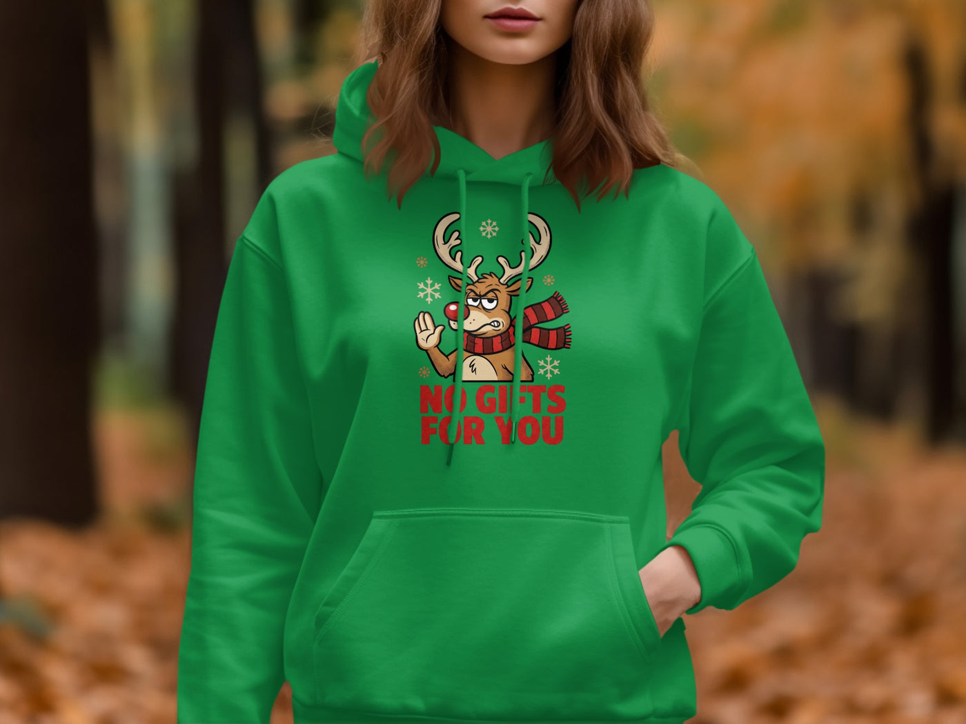 Nuggets For You Funny Reindeer Printed Hoodie