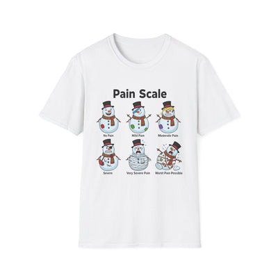 Snowman Pain Scale T-Shirt - Medical Field Christmas Tee