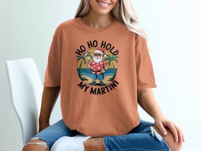 Ho Ho Hold My Martini Funny Christmas T-Shirt