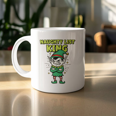 Naughty List King with Elf Graphic Mug