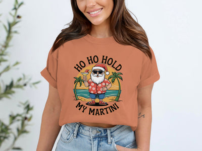 Ho Ho Hold My Martini Santa Beach T-shirt