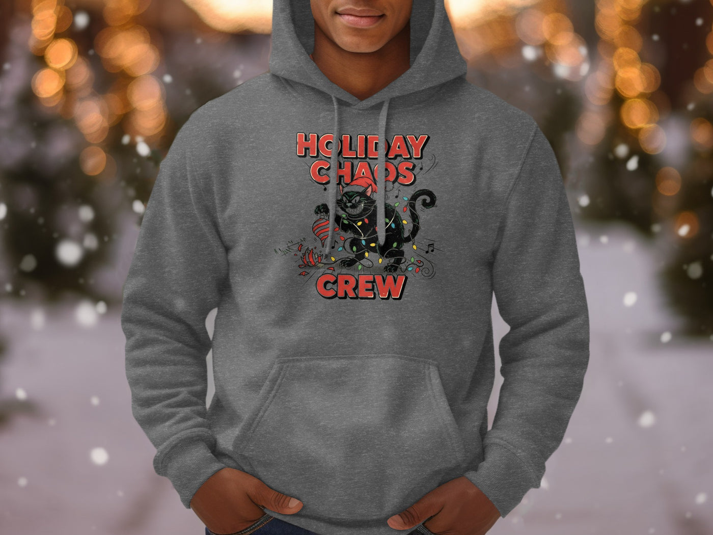 Holiday Chaos Crew Hoodie for Fun Winter Wear