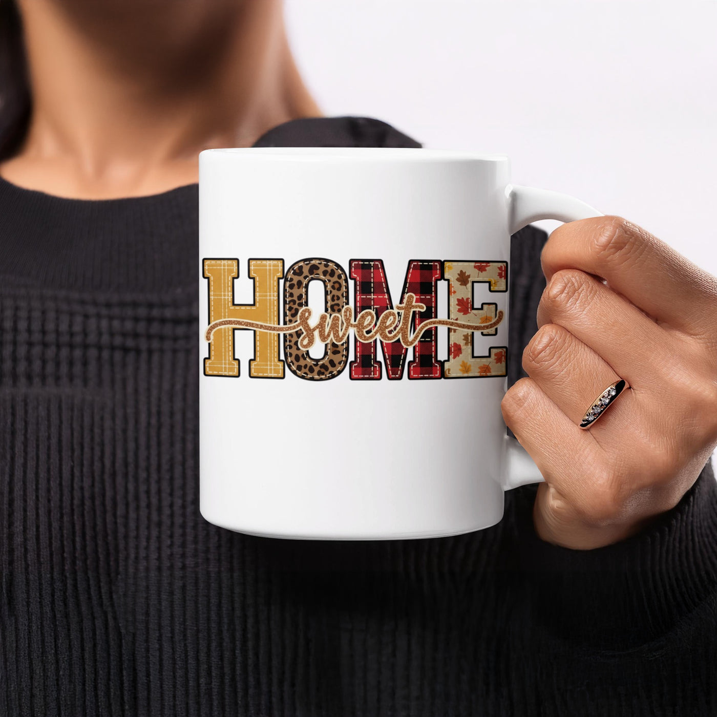 Home Sweet Mug with Autumn and Holiday Theme