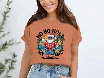 Ho Ho Hold My Beer Santa Graphic Tee