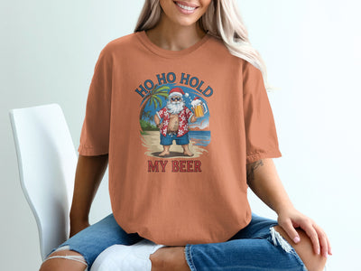 Ho Ho Hold My Beer Santa Claus Christmas Shirt