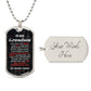 To Our Grandson Necklace from Grandma & Grandpa – silver dog tag with optional custom engraving on the back